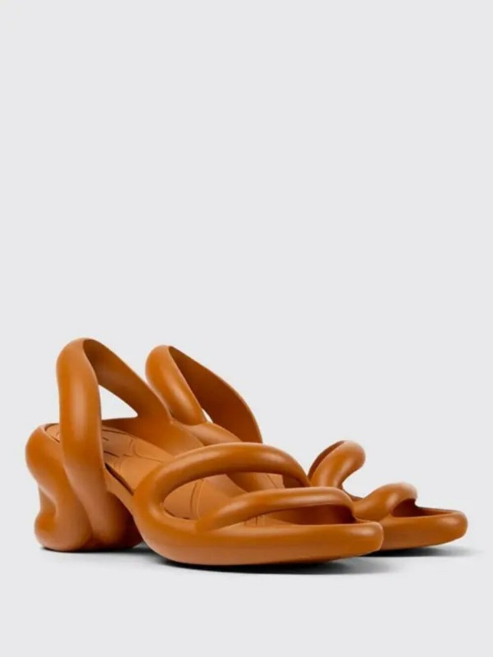 CAMPER  Kobarah Eva Rubber Slingback Sandals Sculpted Terracotta Tan Sz 6 US